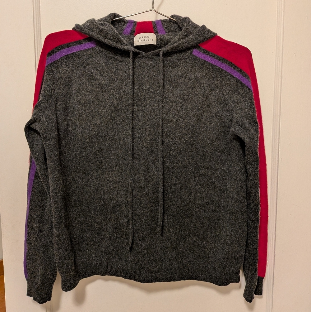 Cashmere Blend Striped Hoodie